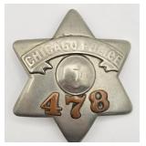Obsolete C.H. Hanson Chicago Police Pie Plate Badg