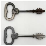 Pair Of Vintage Van Dorn Jail Lock Spike Keys
