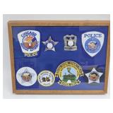 Framed Obsolete Chicago Housing Authority Two Badg