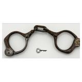 Pair Of Antique Bean Cobb Style Prison Handcuffs