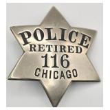 Early Obsolete Chicago Police Retired 6-Point Star