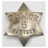 Early Obsolete Mattoon Illinois Police 6-Point Sta