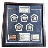 Framed Set Of Five Chicago Police Badges Minted To