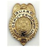 Obsolete New York County Deputy Sheriff Guard Shie