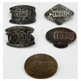 Lot Of Five 1920's Licensed Chicago Motor Vehicle