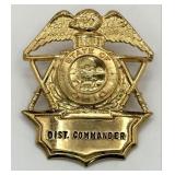 Obsolete State Of Ohio District Commander Cap Badg