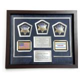 Framed Set Of Three Badges Minted To Commemorate T