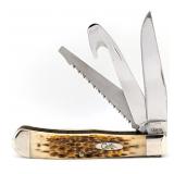 2008 Case XX Amber Bone Gut Hook Skinner Trapper 6