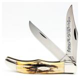 1977 Case XX Blue Scroll Stag Folding Hunter 5265