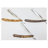 (3) Case Brothers XX Celluloid Handle Straight Raz