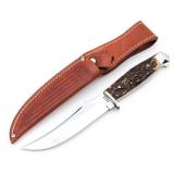 1940-65 Case XX Stag 5in Fixed Blade Hunter w/ She