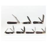 (7) 1970's & 80's Case XX Folding Knives