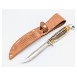 1976 Case XX Gray Letter Stag 5FINN Fixed Blade w/