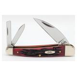 2002 Case XX Red Worm Groove Jig Bone Seahorse Whi