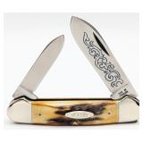 1977 Case XX Blue Scroll Stag Canoe Knife 52131