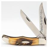 1977 Case XX Blue Scroll Stag Folding Hunter 5265