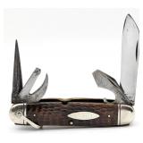 1905-20 Case XX Bradford Green Bone Scout Knife 64