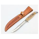 1976 Case XX Gray Letter Stag 516-5 Fixed Blade w/