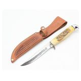 1977 Case XX Blue Scroll Stag 5FINN Fixed Blade w/