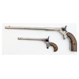 (2) Antique German 6mm Flobert Gallery Pistols