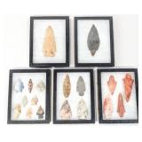 Group of Native American Arrowheads of Various Siz