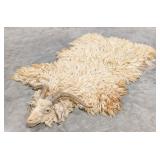 Tanned Angora Sheep Hide & Head Taxidermy Mount