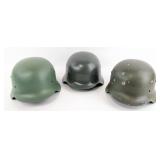 (3) Refinished WWII German M40 Helmet Shells