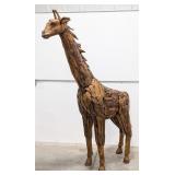 7.5ft Teak Wood Giraffe Sculpture
