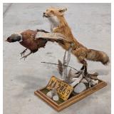 Leaping Red Fox & Ring Neck Pheasant Full Body Tax