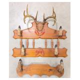 Whitetail Deer Hoof & Antler Coat Rack