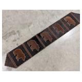 Cowhide Table Runner w/ Bear Designs