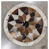 36in Quilted Brazilian Cow Hide Circular Rug