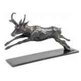 Ltd Michael Barlow Leaping Pronghorn Bronze Sculpt