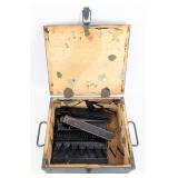 (18) WWII British Sten Gun Magazines w/ Crate