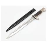WWII German E&F Horster Stag Dress Bayonet w/ Scab
