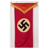 WWII German 6ft NSDAP Banner w/ Silk Tassel Topper