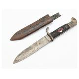 WWII German RZM Hitler Youth Knife w/ Scabbard