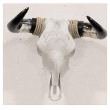 Bleached White Steer Skull Taxidermy Mount