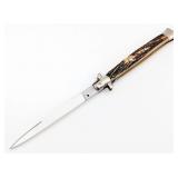 13in Rostfrei Stag Swing Guard Switchblade Knife