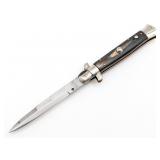 8in Italian Horn Handle Pick Lock Switchblade