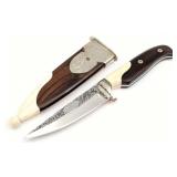 Stephen Mackrill Relief Engraved Hunter w/ Sheath