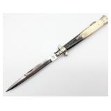 Vtg Italian Horn Handle Bird Eye Lockback Stiletto