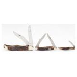 (3) Various Model Schrade Delrin Folding Knives