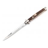 13in Maniago Italy Stag Switchblade Knife