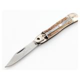 Hubertus Solingen Stag Leverlock Switchblade Knife