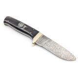 Charlston LTD Damascus Scrimshaw Horn Hunter