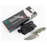 Maserin Green G-10 Badger Fixed Blade Knife w/ She