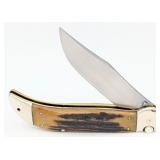 Rare Ka-Bar Stag Large Grizzly Switchblade Knife