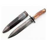 Indian Bodraj Arungsbad Stag Dagger w/ Sheath