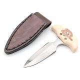 Phil Detmer Exotic Scrimshaw Bone Push Dagger w/ S